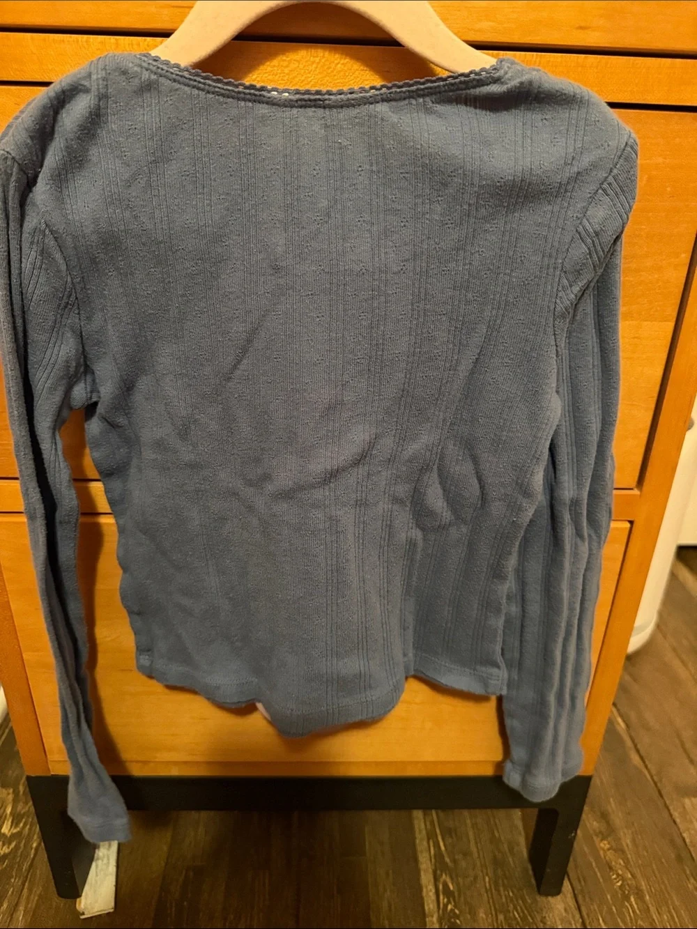 3 for $15 - GAP Slate Blue Ribbed Long-Sleeve Tee with Bow